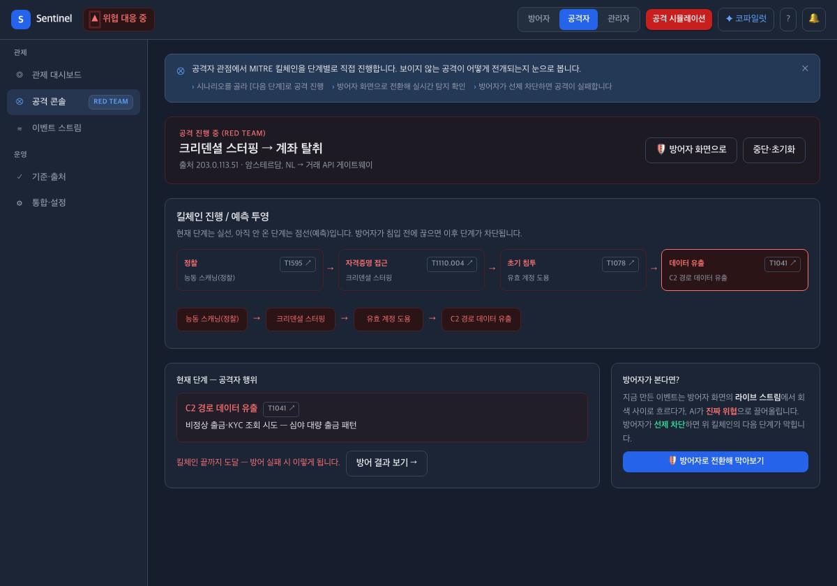 보이지 않던 공격을, 직접 진행해 눈으로 봅니다 — 데모 화면