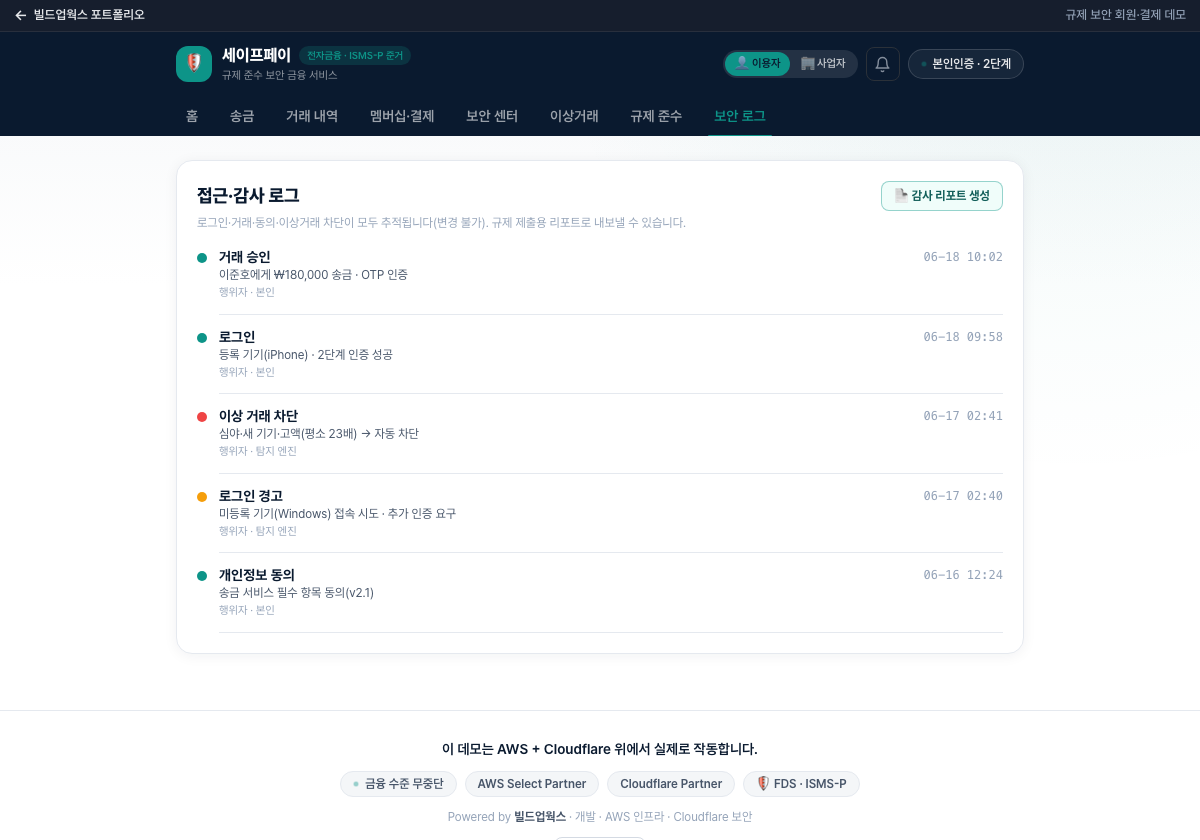 사고가 나도, 누가·언제·무엇을 바로 증명합니다 — 데모 화면